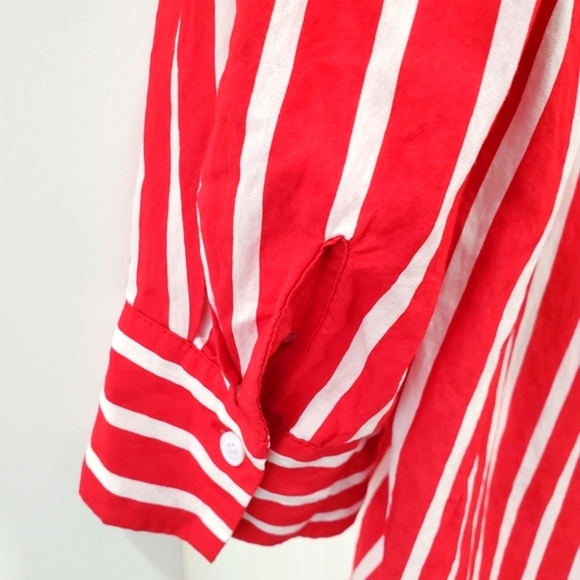 Womens Sandro Cherie Striped Puff-Sleeve Top - Picture 6 of 7